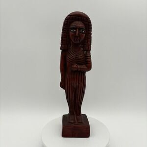 Wooden Statuette of the Lady Tiye Hand Carved Egyptian VTG